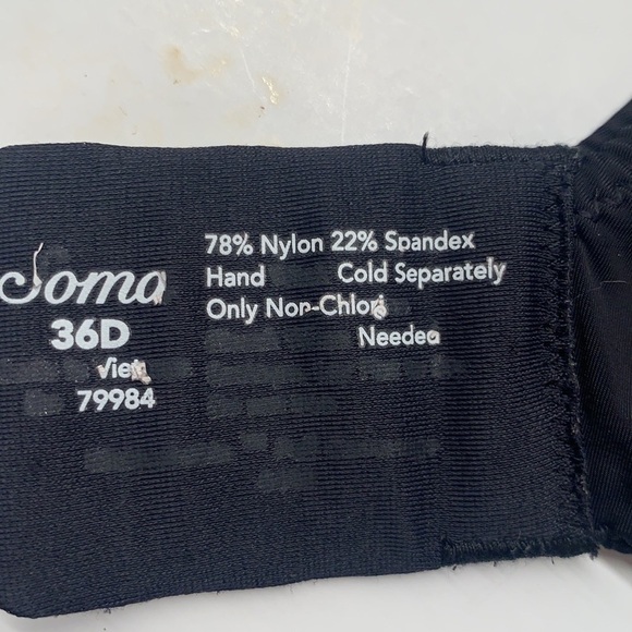 Soma black underwire bra size 36D - Picture 6 of 6